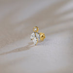 Gem Tree Nose Pin In Gold And Diamond For Females