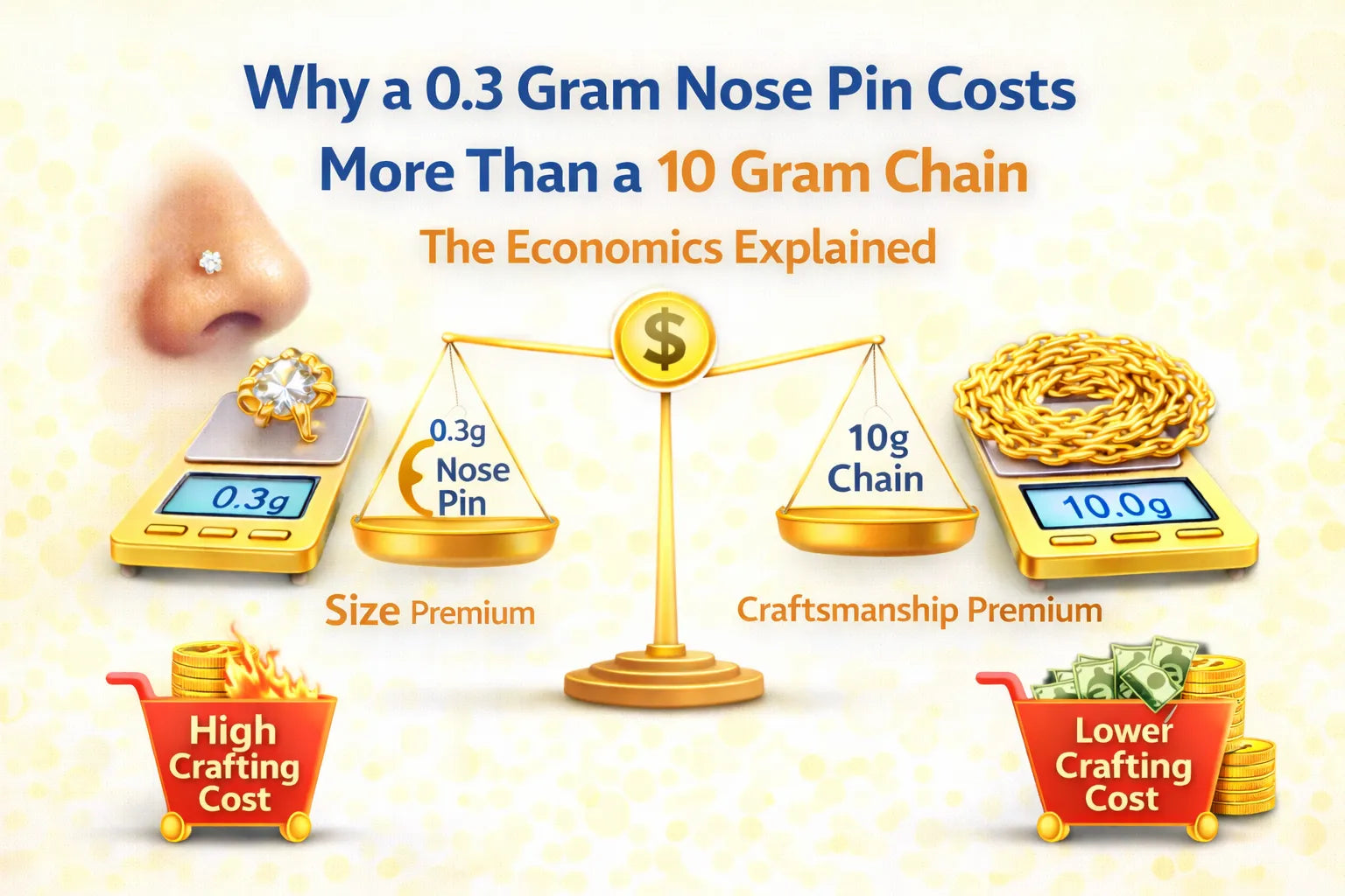 Image Shown Why a 0.3 Gram Nose Pin Costs More Than a 10 Gram Chain The Economics Explained
