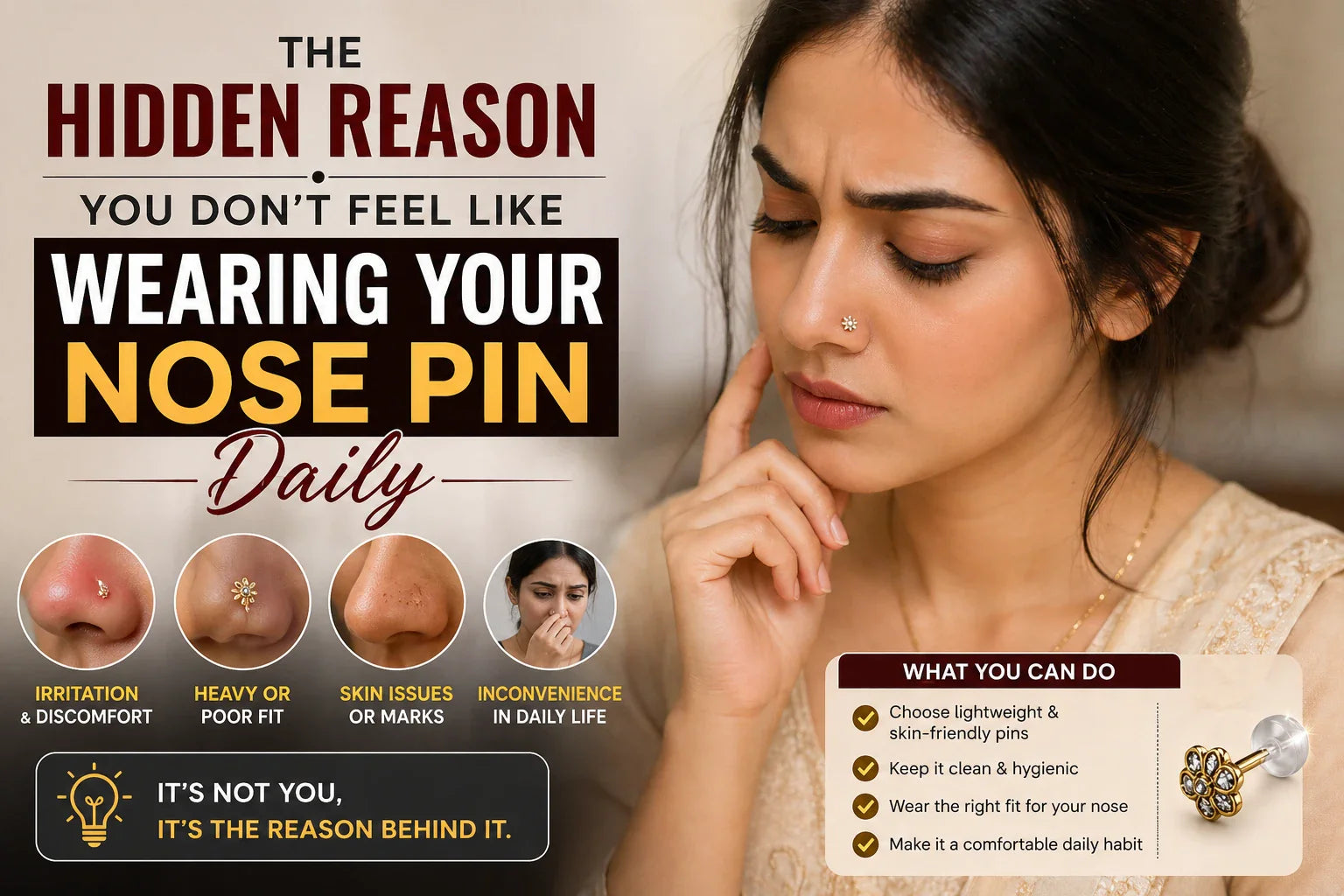 Image Shown: The Hidden Reason You Don’t Feel Like Wearing Your Nose Pin Daily