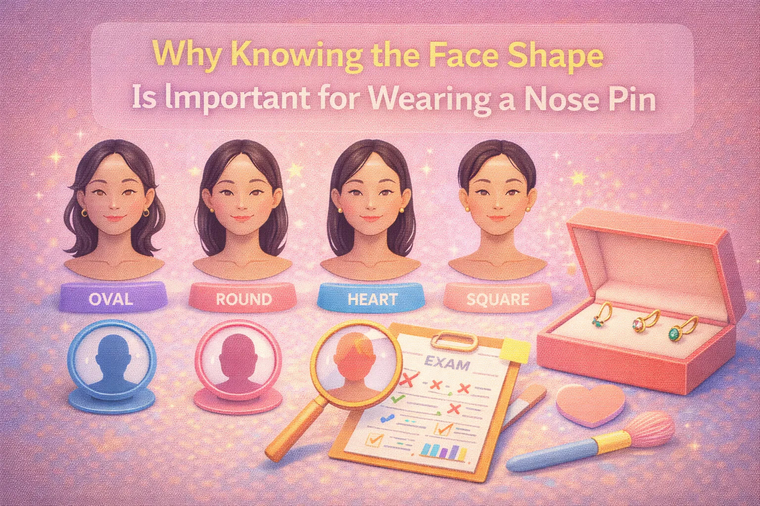 Image shown is Why Knowing the Face Shape Is Important for Wearing a Nose Pin