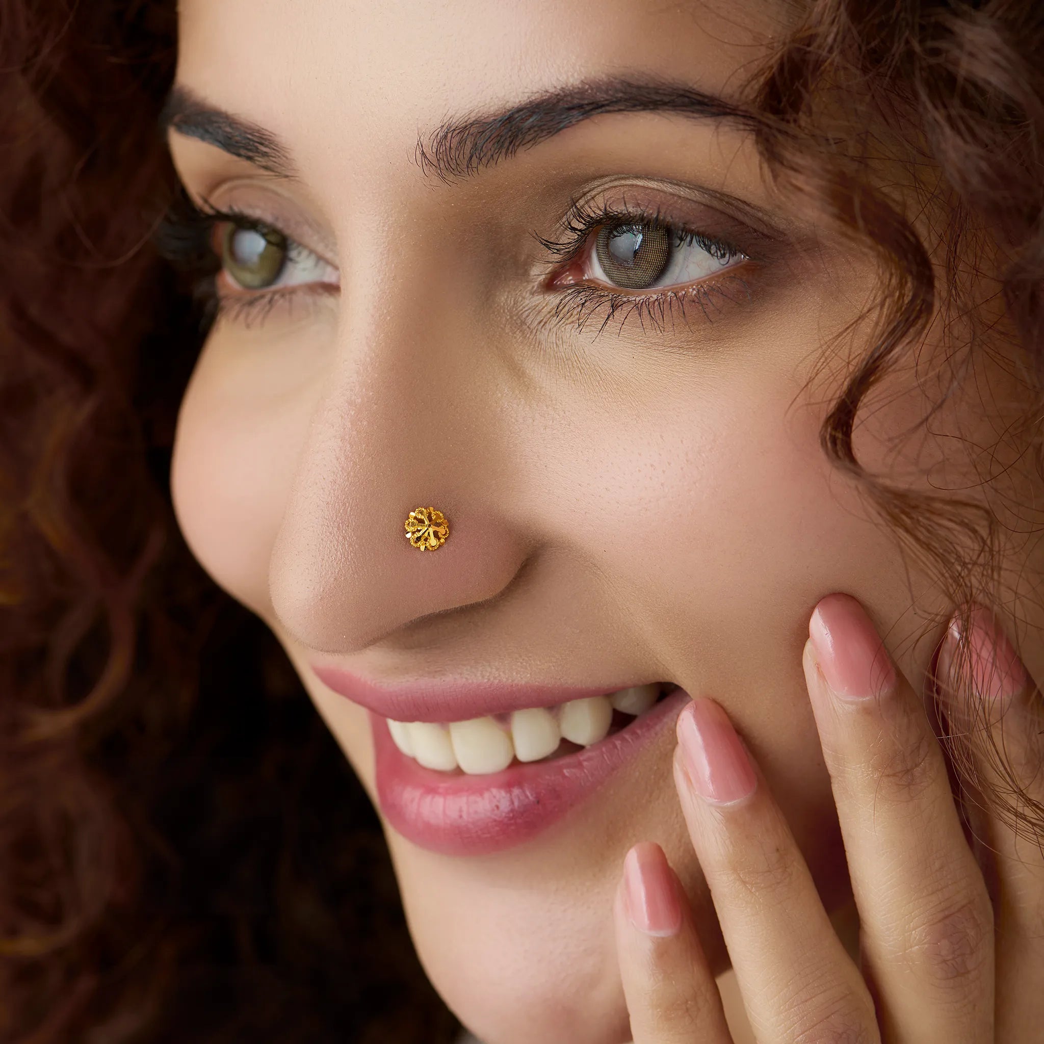 Filigree Plain Gold Nose Pin for Daily Wear Starting Rs. 1000, 500+ unique designs