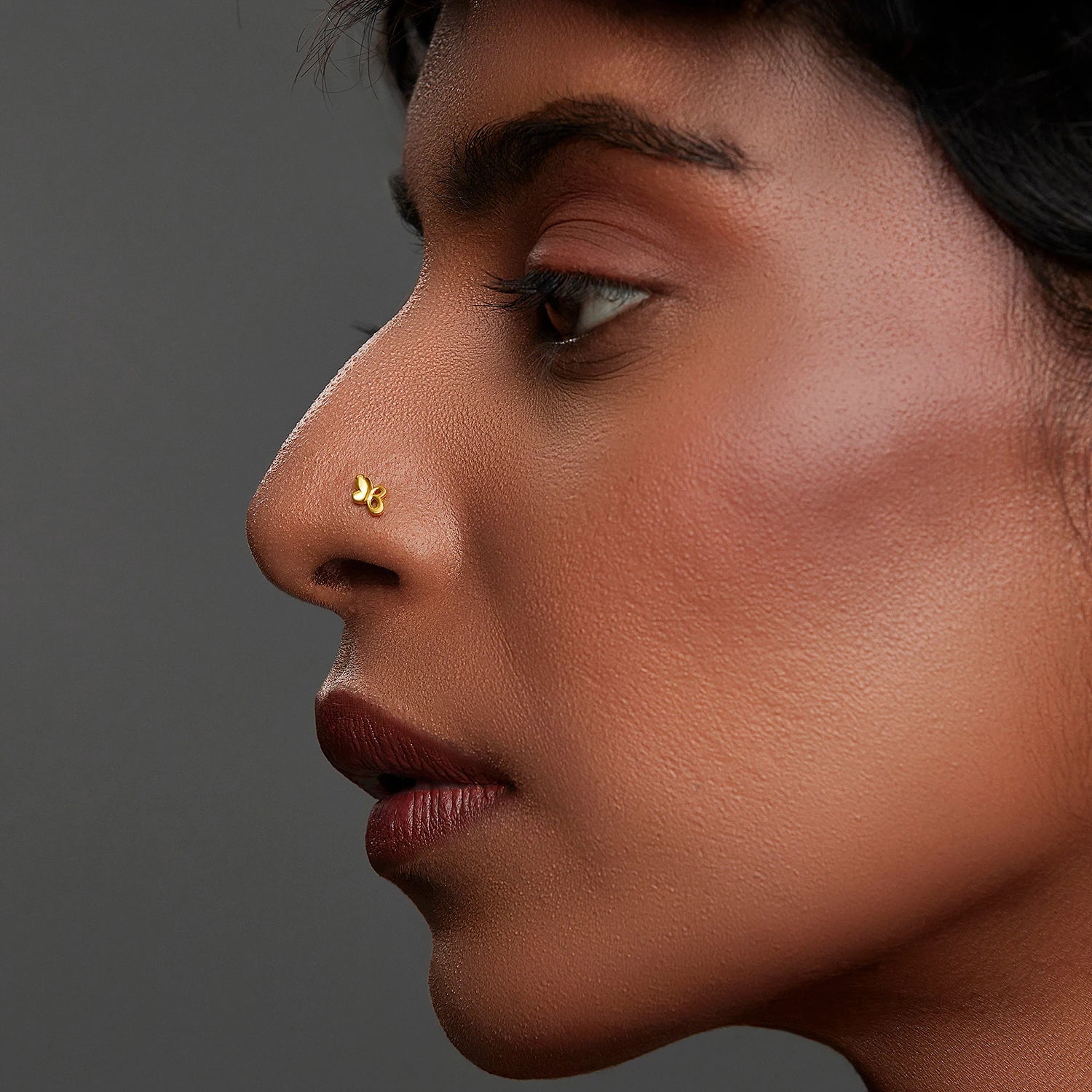 Honeybee Muse Gold Nose Pin – Simple 18K Nose Pin Gold Design for Women
