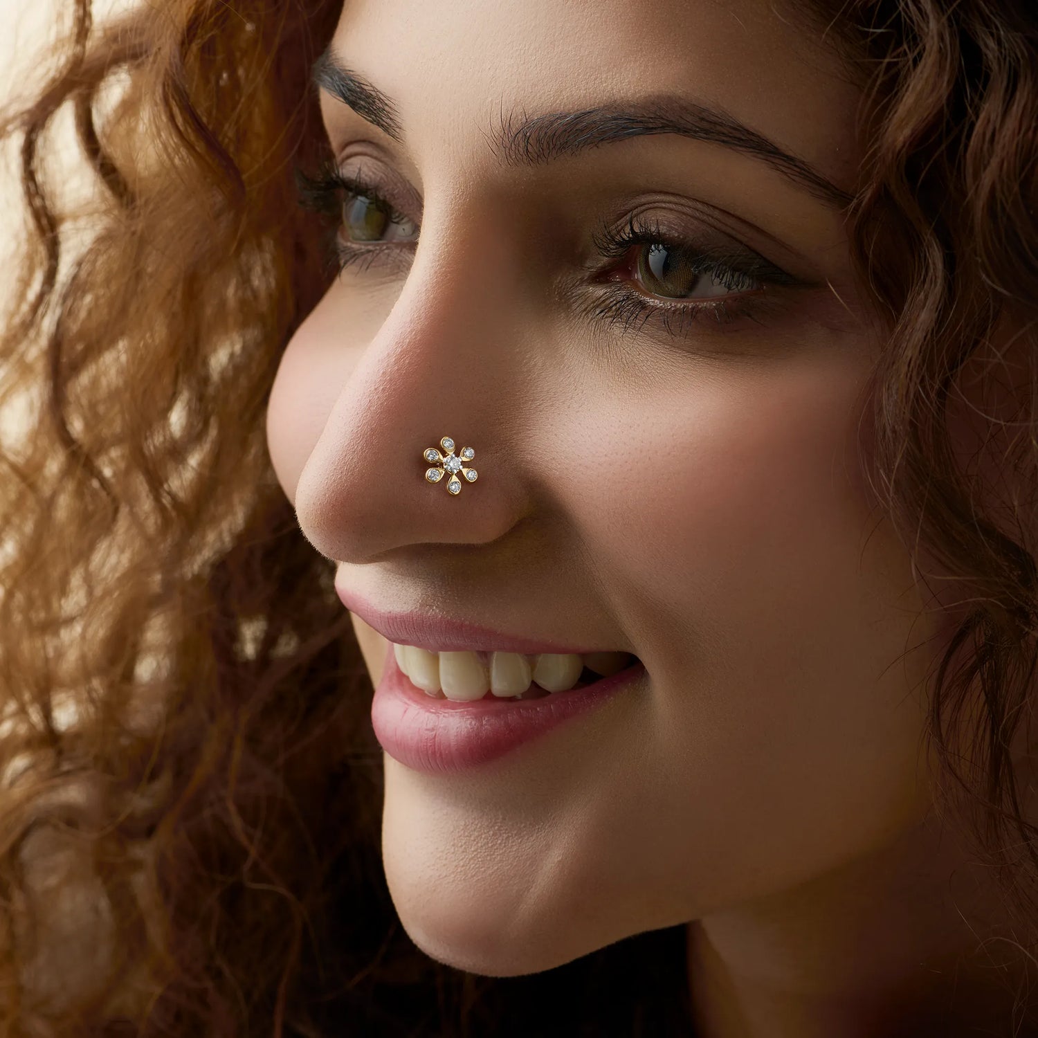 Garden Galaxy Gold Diamond Nose Pin For Women Online