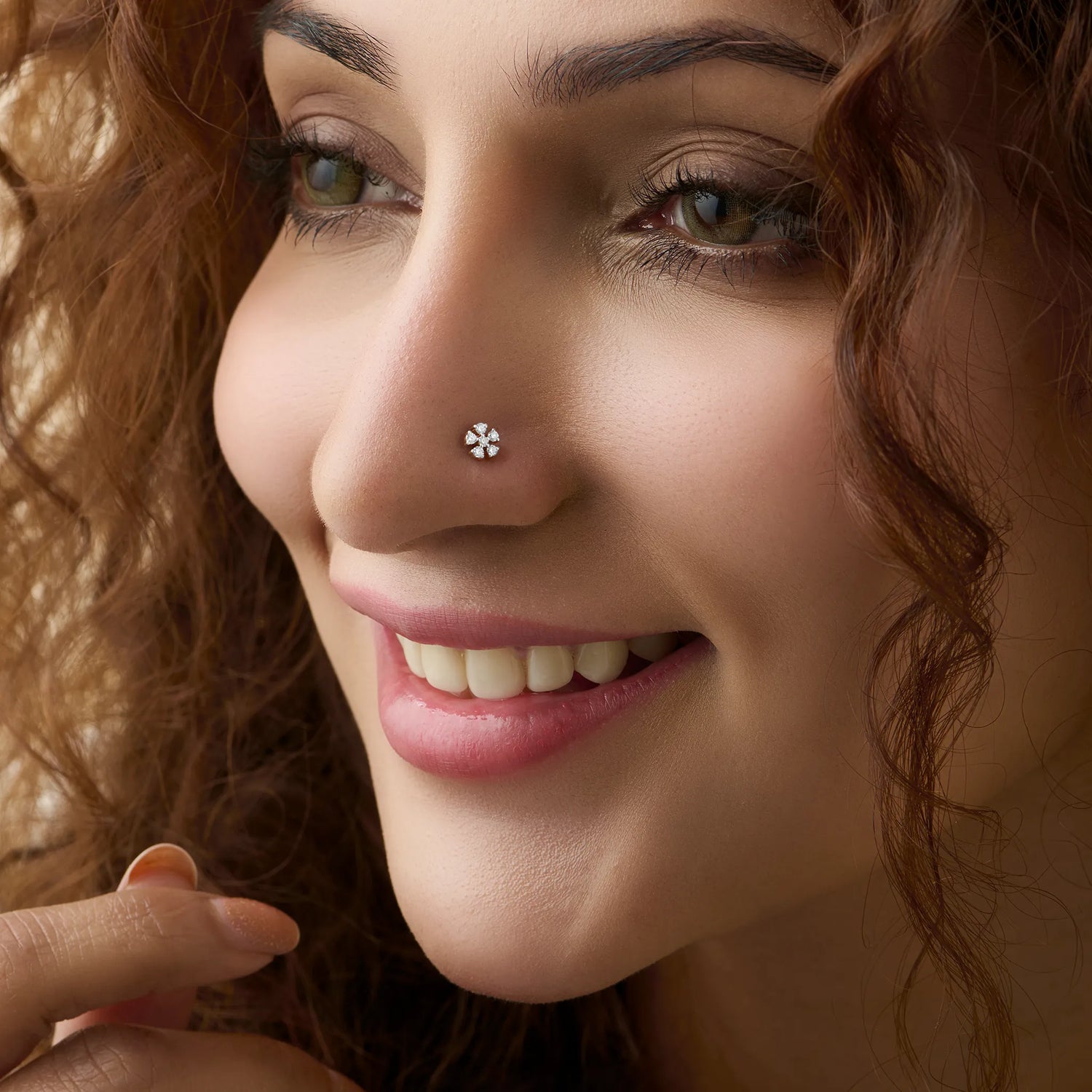 Petal Grace Gold Diamond Nose Pin Design Online For Women