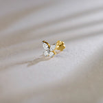 Premium lab grown diamond nose pin in real gold with modern curved design, lightweight everyday diamond nose ring for women, BIS hallmarked 14K gold nose jewellery with certified lab diamonds by Yuvora, elegant minimal nose pin for daily wear, gifting, bridal and contemporary Indian styling.
