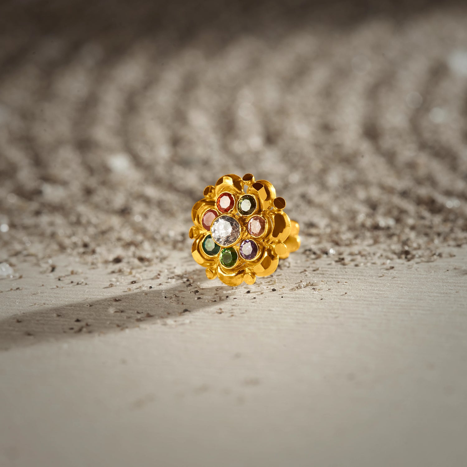 Grace Cluster 18K Diamond Inspired Stone Gold Nose Pin Design Online