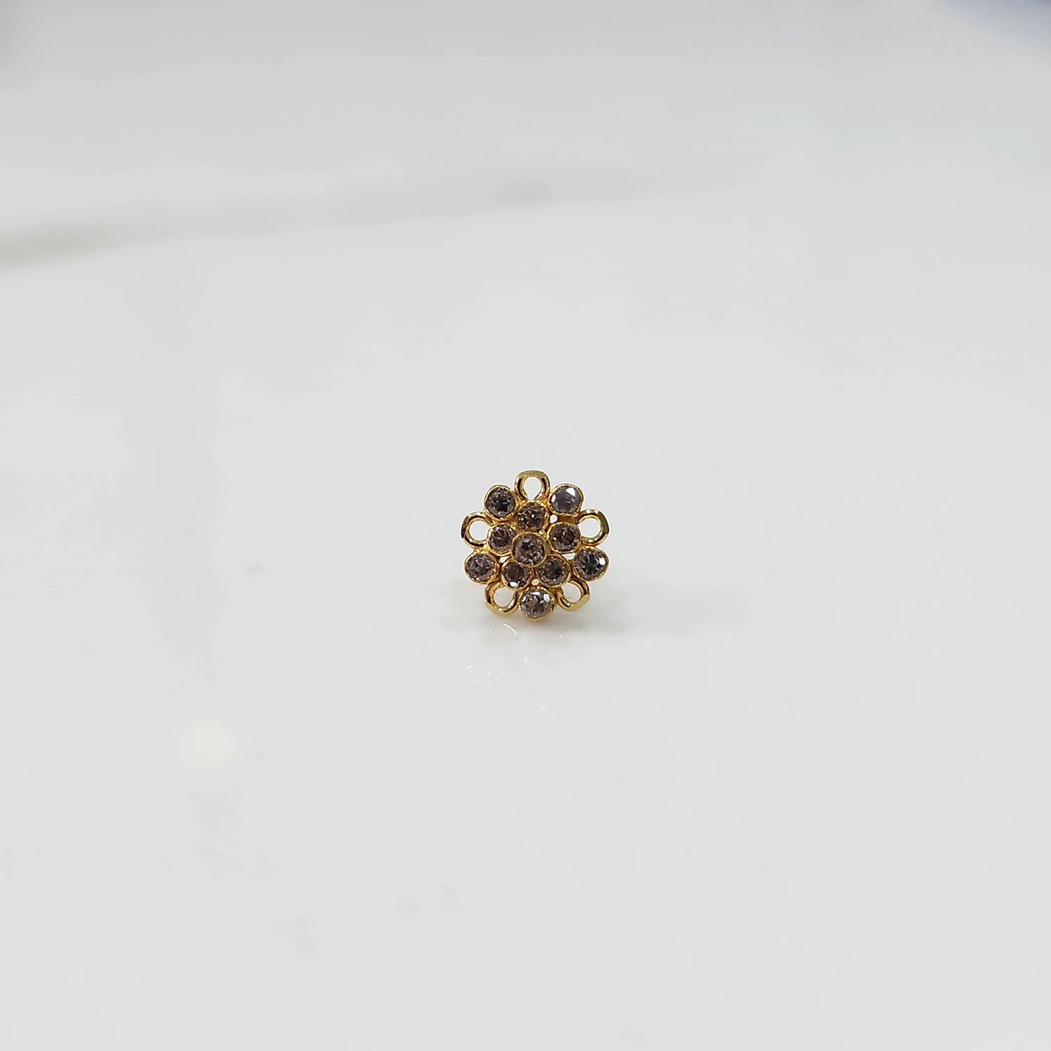 Daisies Spark 18K Multi-coloured Stone Gold Nose Pin Design Online